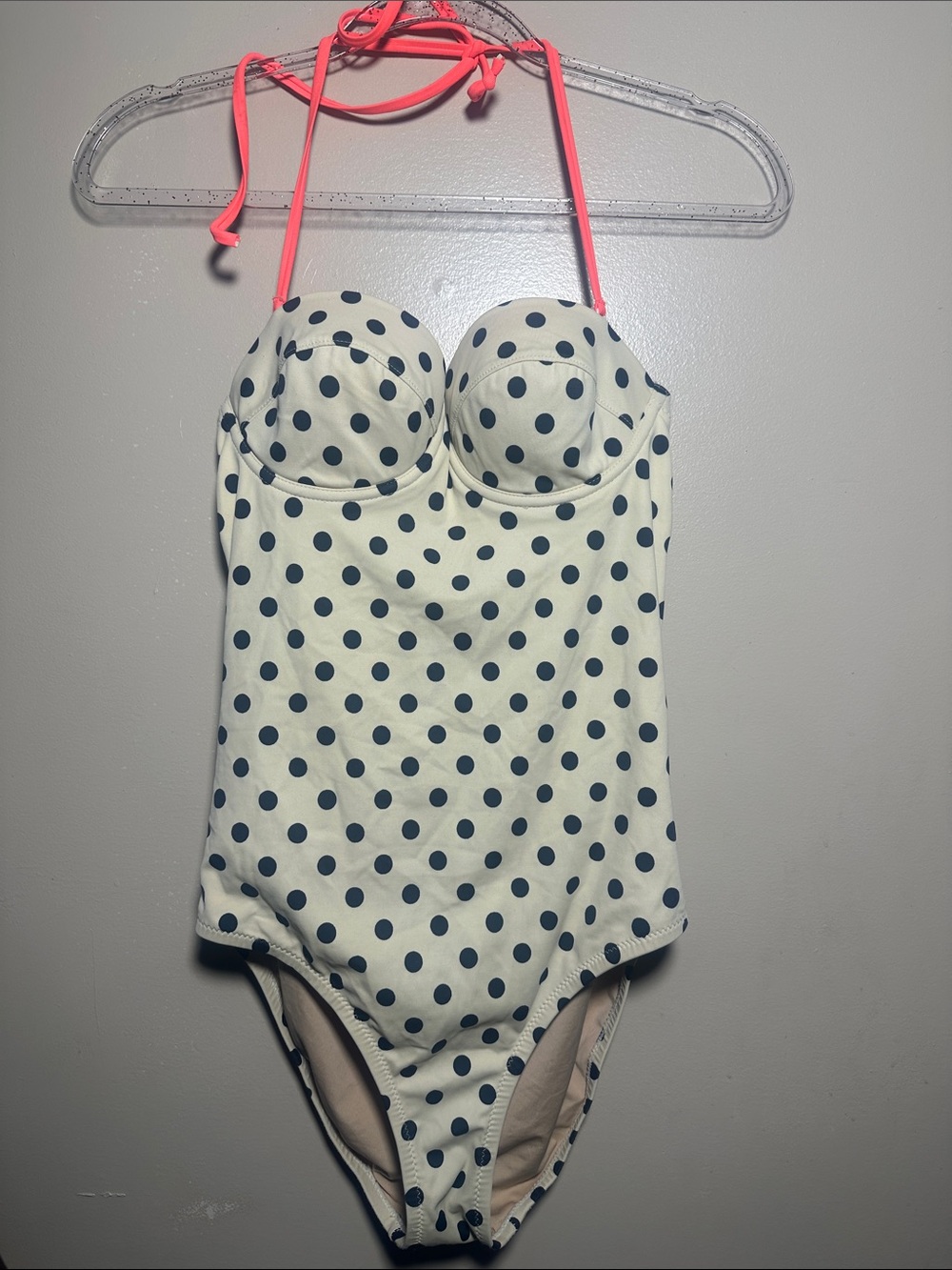 J Crew Size 6 Polka Dot Halter One Piece Swim Suit